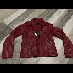 Lucky brand Leather Moro Jacket Dark Red Women’s XS FLASH SALE
